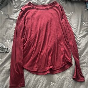 Women's Burgundy Long Sleeve Top